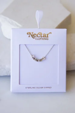 Square Cut Dainty Silver Necklace