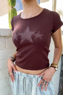 Star Embroidered Babydoll Tee