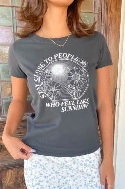 Stay Close Long Loose Graphic Baby Tee