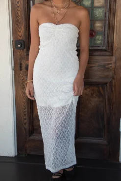 Strapless Lace Maxi Dress