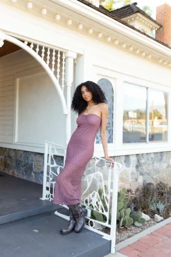Strapless Lace Maxi Dress