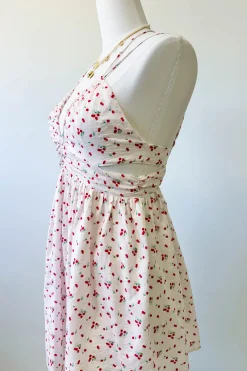 Strappy Cherry Print Mini Dress