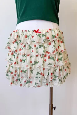Strawberry Ruffle Mini Skirt
