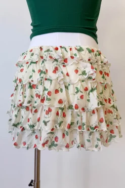 Strawberry Ruffle Mini Skirt