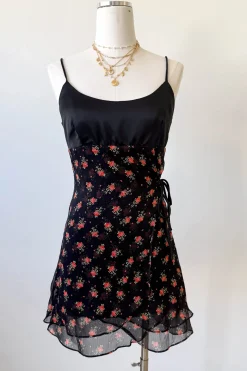 Stretch Lace Mini Wrap Dress