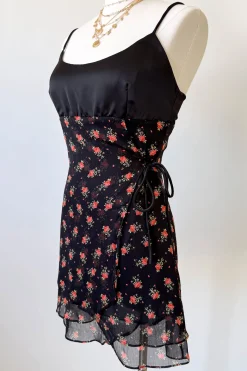 Stretch Lace Mini Wrap Dress