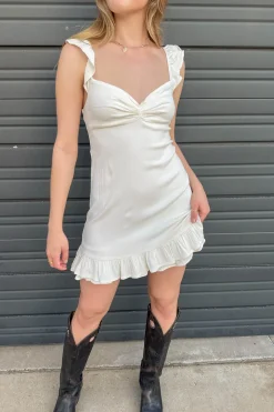 Stretch Linen Square Neck Mini Dress