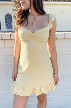 Stretch Linen Square Neck Mini Dress