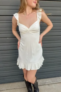 Stretch Linen Square Neck Mini Dress