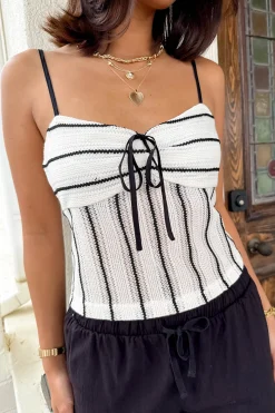 Striped Crochet Cami Top