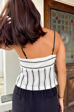 Striped Crochet Cami Top