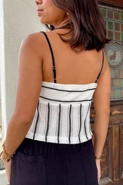 Striped Crochet Cami Top