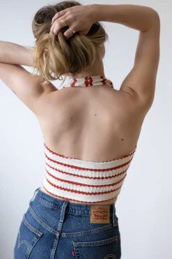 Striped Knit Halter Top