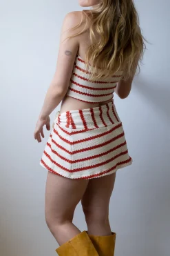 Striped Knit Mini Skirt