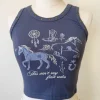 Studded Western Graphic Tank Top
