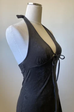 Suede Halter Mini Dress