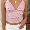 Swiss Dot Halter Top