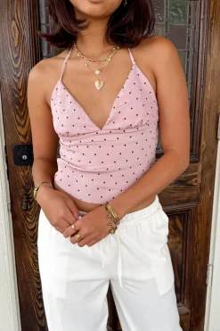 Swiss Dot Halter Top
