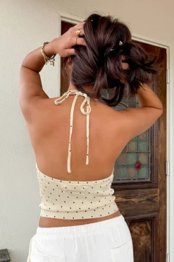 Swiss Dot Halter Top