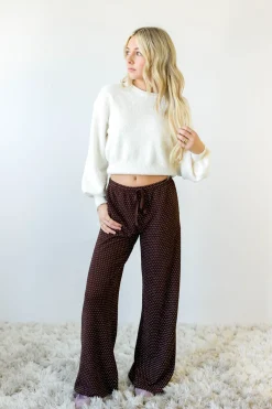 Swiss Dot Wide Leg Pants
