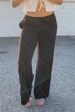 Swiss Dot Wide Leg Pants