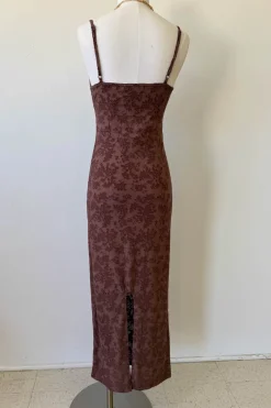 Textured Floral Maxi Dress