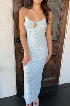 Textured Floral Maxi Dress