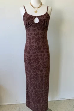 Textured Floral Maxi Dress