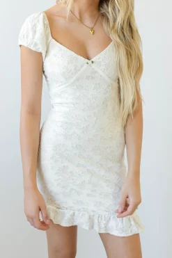 Textured Floral Mini Dress