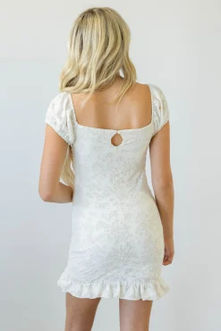 Textured Floral Mini Dress