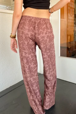 Textured Floral Pants