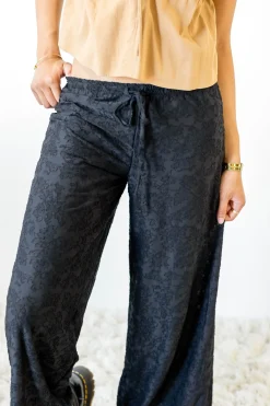 Textured Floral Pants