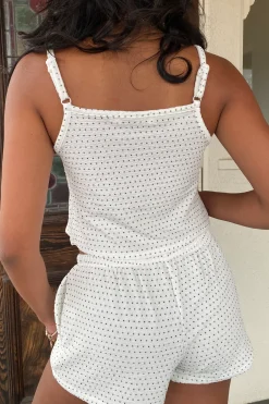 Textured Split Front Cami Top