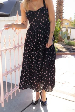 Tiered Floral Midi Dress