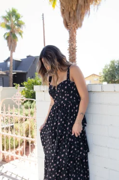 Tiered Floral Midi Dress