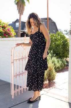 Tiered Floral Midi Dress