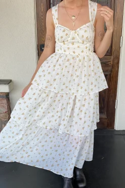 Tiered Floral Midi Dress
