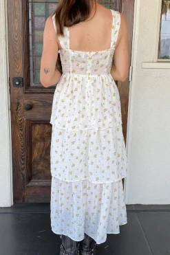 Tiered Floral Midi Dress
