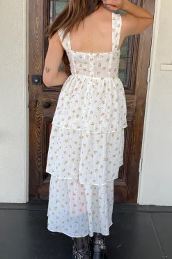 Tiered Floral Midi Dress