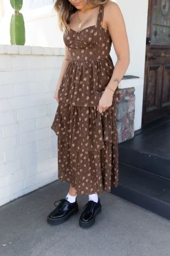Tiered Floral Midi Dress