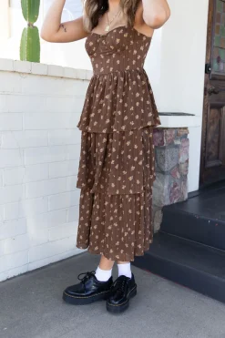 Tiered Floral Midi Dress