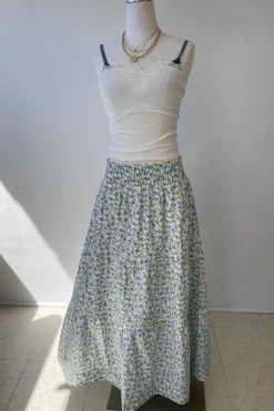 Tiered Floral Midi Skirt