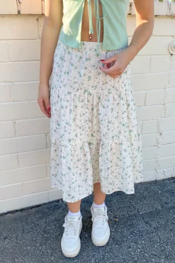 Tiered Floral Skirt