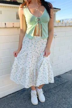 Tiered Floral Skirt