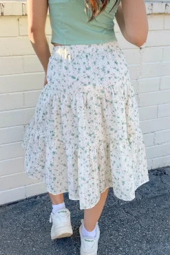 Tiered Floral Skirt
