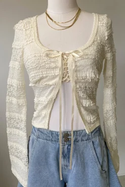Tiered Ruffle Split Front Top