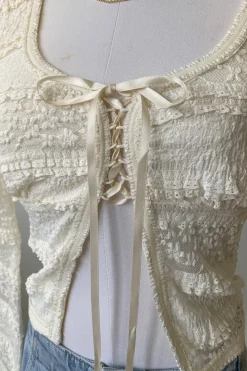 Tiered Ruffle Split Front Top