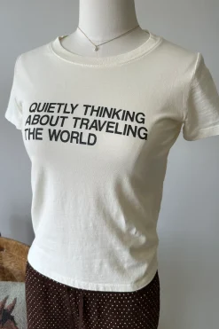 Traveling The World Long Loose Graphic Baby Tee