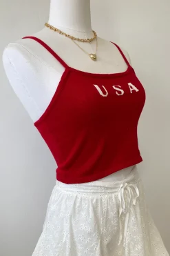 USA Knit Graphic Cami Top