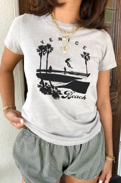 Venice Long Loose Graphic Baby Tee